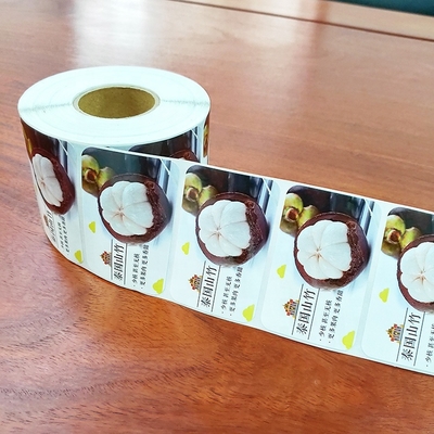 MOQ 1000pcs खाद्य चिपकने वाला लेबल CMYK प्रिंटिंग के साथ वर्ग के आकार में